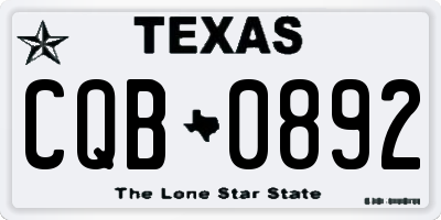 TX license plate CQB0892