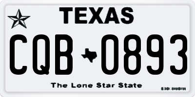 TX license plate CQB0893