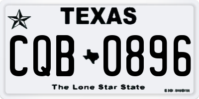 TX license plate CQB0896