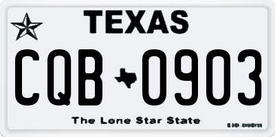 TX license plate CQB0903