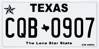TX license plate CQB0907