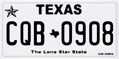 TX license plate CQB0908
