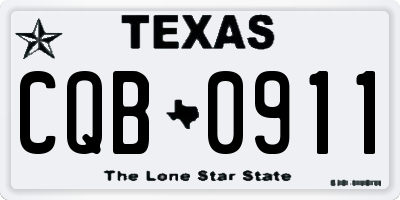 TX license plate CQB0911