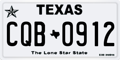 TX license plate CQB0912