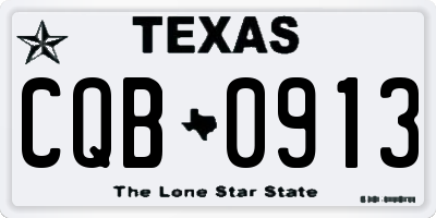 TX license plate CQB0913