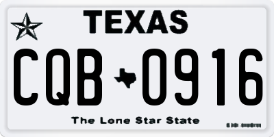 TX license plate CQB0916