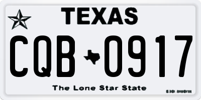 TX license plate CQB0917