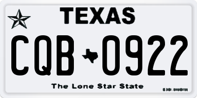 TX license plate CQB0922