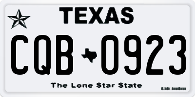 TX license plate CQB0923