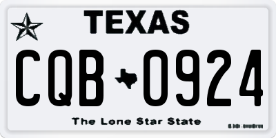 TX license plate CQB0924