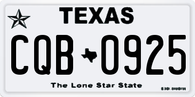TX license plate CQB0925