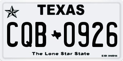 TX license plate CQB0926
