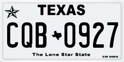 TX license plate CQB0927