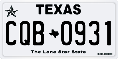 TX license plate CQB0931