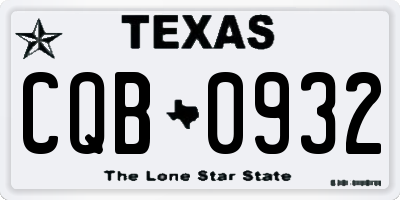 TX license plate CQB0932