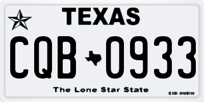 TX license plate CQB0933