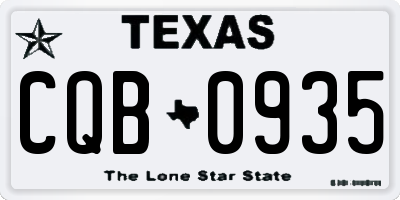 TX license plate CQB0935