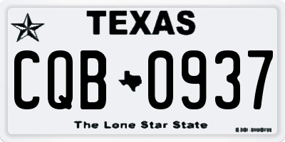 TX license plate CQB0937