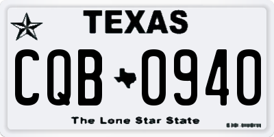 TX license plate CQB0940