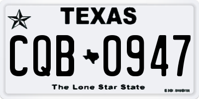 TX license plate CQB0947