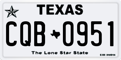 TX license plate CQB0951