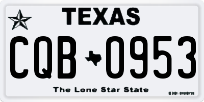 TX license plate CQB0953