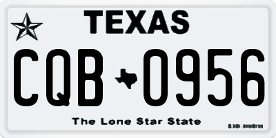 TX license plate CQB0956