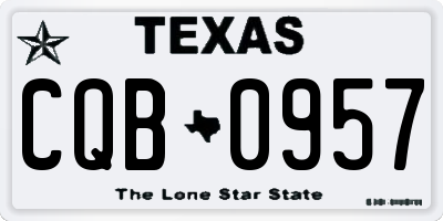 TX license plate CQB0957