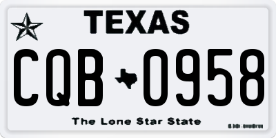 TX license plate CQB0958