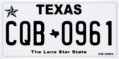 TX license plate CQB0961