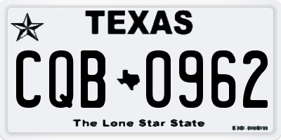 TX license plate CQB0962