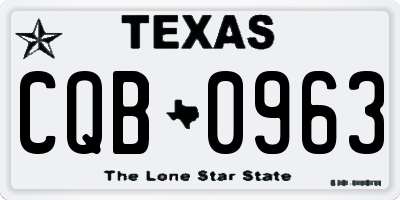 TX license plate CQB0963