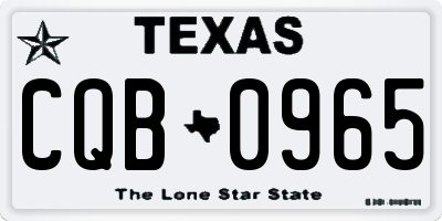 TX license plate CQB0965