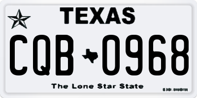 TX license plate CQB0968
