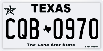 TX license plate CQB0970