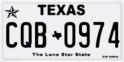 TX license plate CQB0974