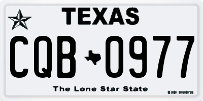 TX license plate CQB0977