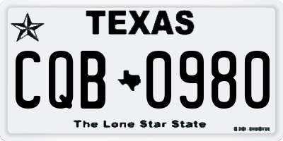 TX license plate CQB0980