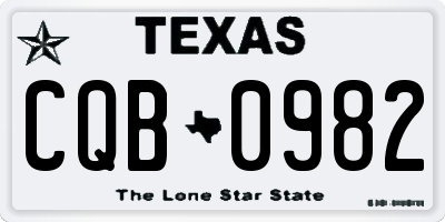 TX license plate CQB0982
