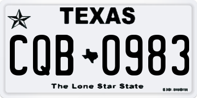 TX license plate CQB0983