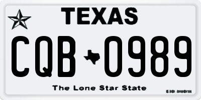 TX license plate CQB0989