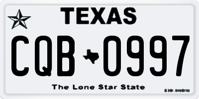 TX license plate CQB0997