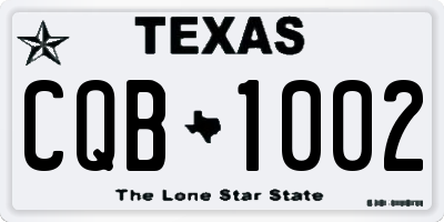 TX license plate CQB1002