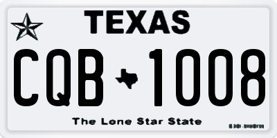 TX license plate CQB1008
