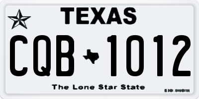 TX license plate CQB1012