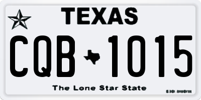 TX license plate CQB1015