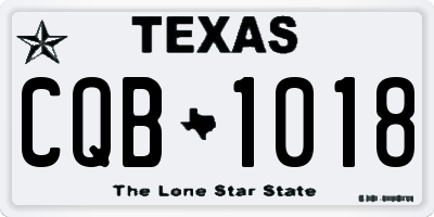 TX license plate CQB1018