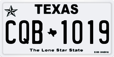 TX license plate CQB1019