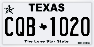 TX license plate CQB1020
