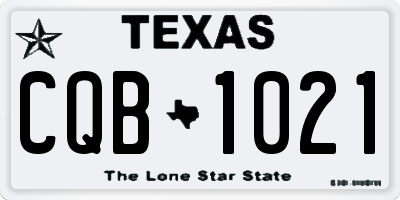 TX license plate CQB1021